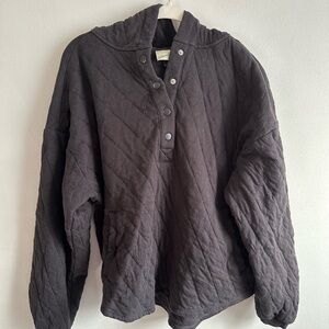 Quilted Black Pullover Jacket Universal Threads